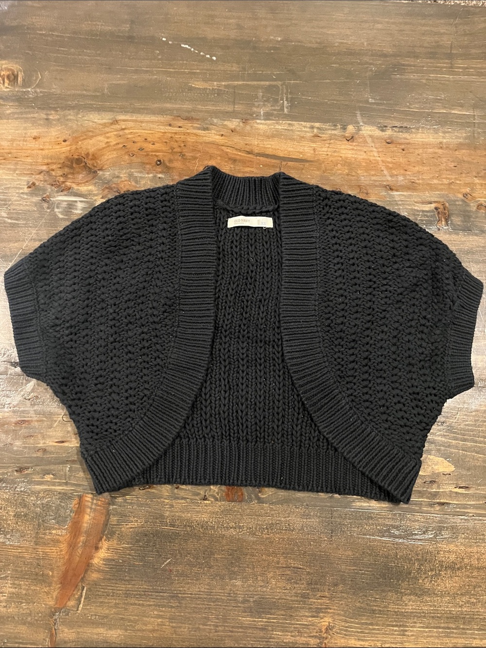 Old Navy Black Cropped Open-Front Cardigan